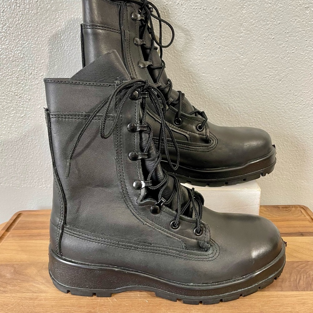 Belleville Steel Toe Combat Boots Vibram Black Leather Tactical Work 8 Unisex